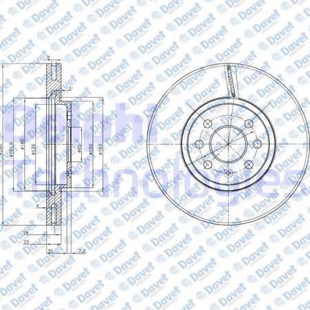 DELPHI BG3989 Fren Diski On (6d 280mm) Astra F 98- Astra G 00- Astra H 04-